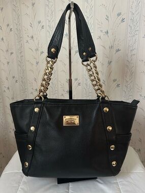 Michael Kors Black Leather Delancey Satchel